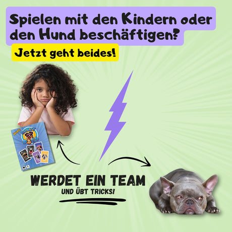 Crazy Dogs Kartenspiel, für die ganze Familie, Kinder- und Hunde gleichzeitig beschäftigen, Teamspiel