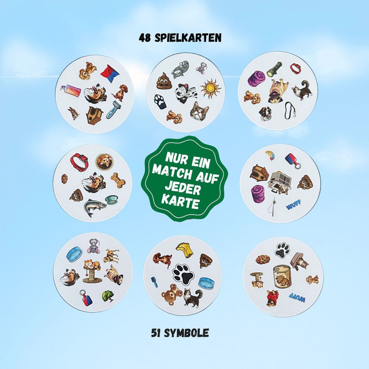 MATCH 'N SNAP Kartenspiel - das Reaktionsspiel für Hunde- und Katzenfans
