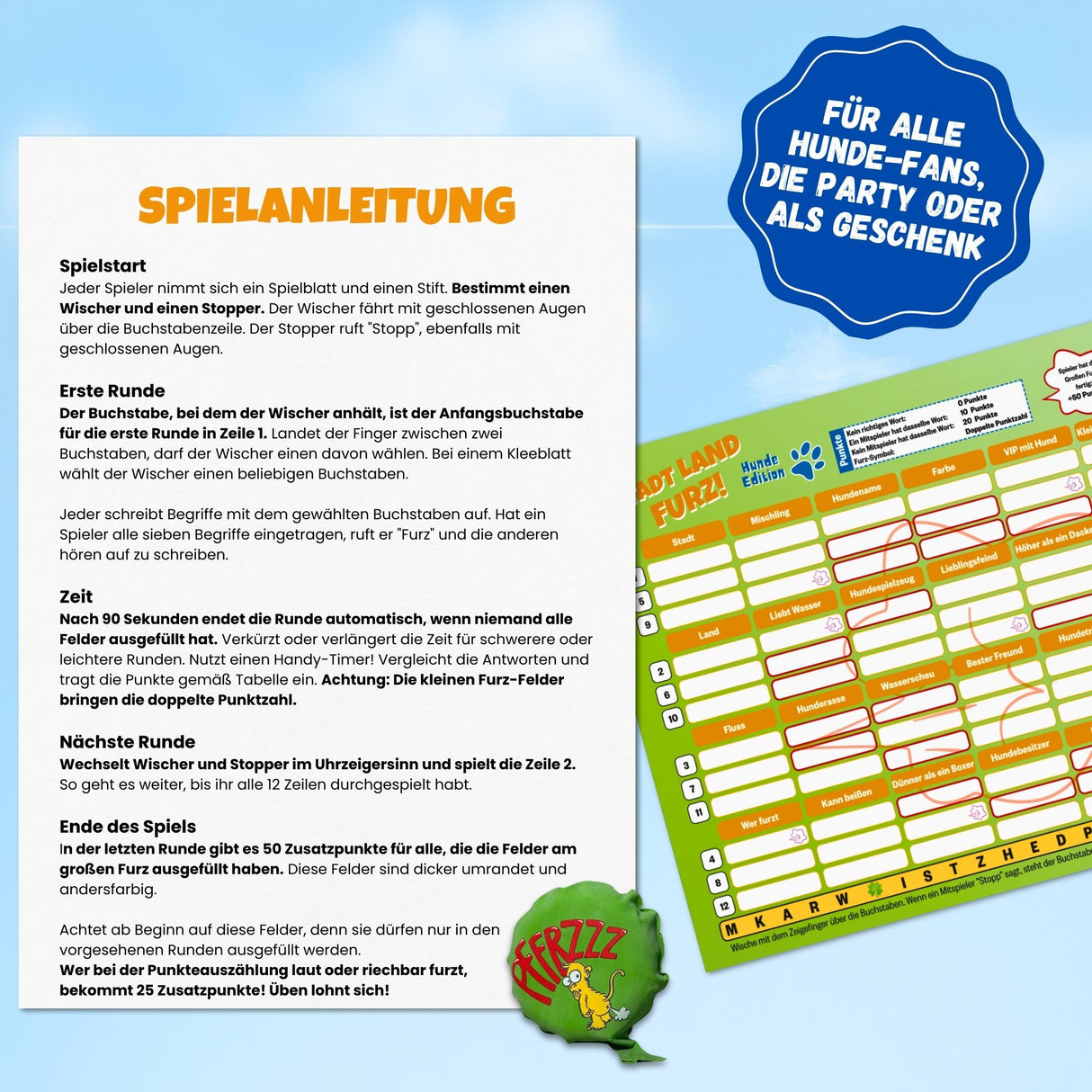 STADT LAND FURZ Hunde Edition - Spielspaß für Hundefans und Familien