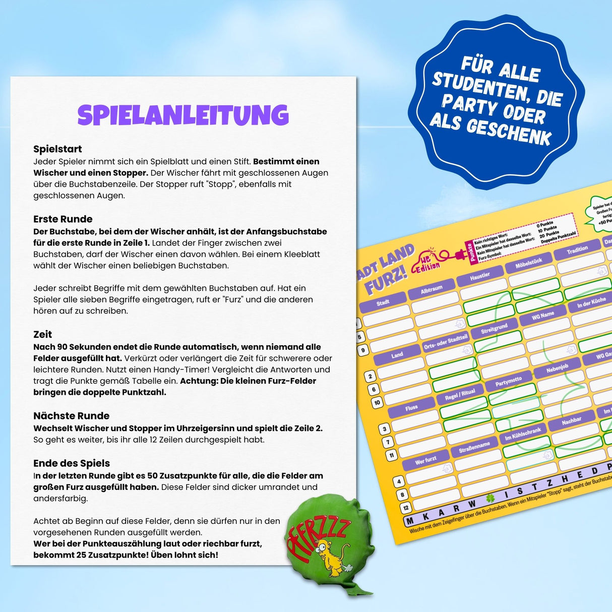 STADT LAND FURZ WG Edition - Fun für Mitbewohner & Best Buddies