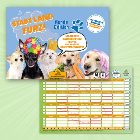 Stadt Land Furz Hunde Edition, das Kultspiel für mehr Spaß, Stadt Land Fluß, Stadt Land Vollpfosten