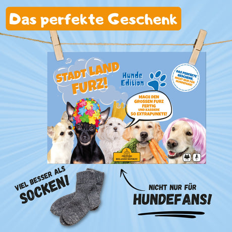 Stadt Land Furz Hunde Edition, als Geschenk oder für unterwegs, Partyspiel, für die Familie, nicht nur für Hundefans