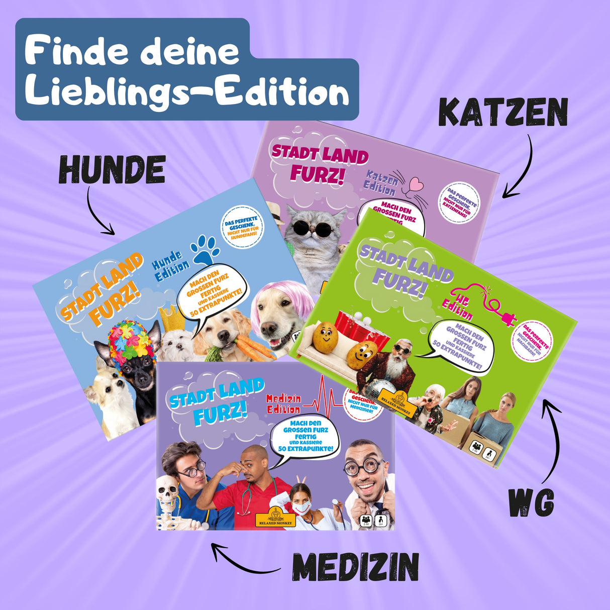 Stadt Land Furz Katzen Edition alle Editionen Lieblingsspiel