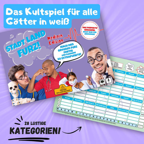 tadt Land Furz Medizin Edition 28 Kategorien Kultspiel für alle Ärzte und Götter in weiß